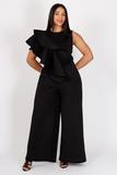 Plus Size Plus Size Summer New Loose Solid Color Ruffles Sexy Sleeveless Jumpsuit