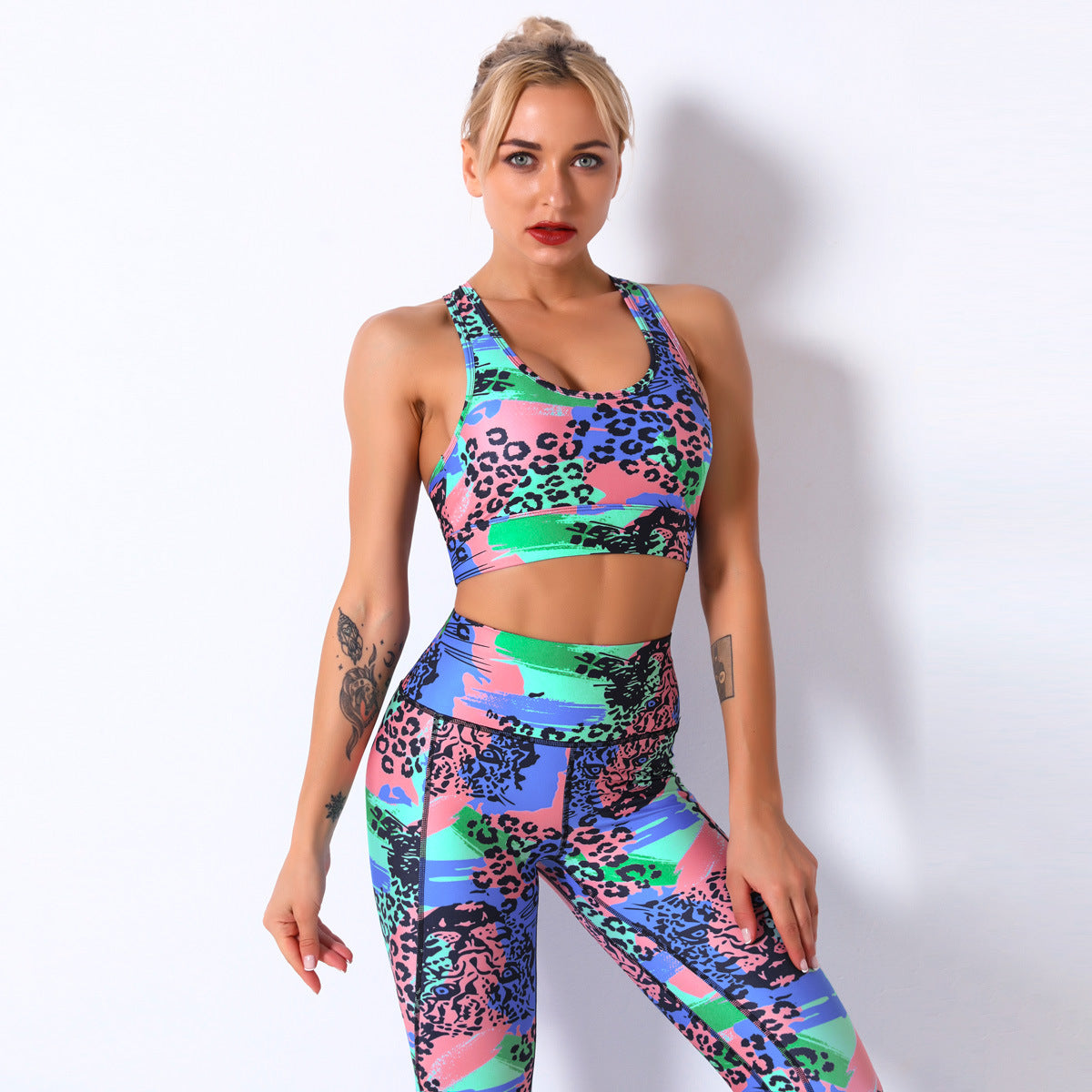 Beauty Back Printed Sports Underwear Women Quick Drying Bra Shockproof Yoga Running Workout Bra Vest
