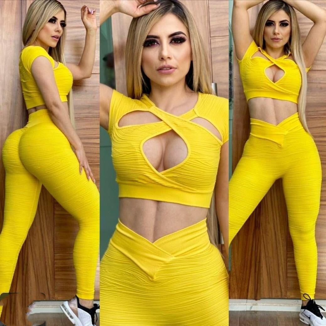 Sexy Cross Beauty Back Yoga Sports Suit