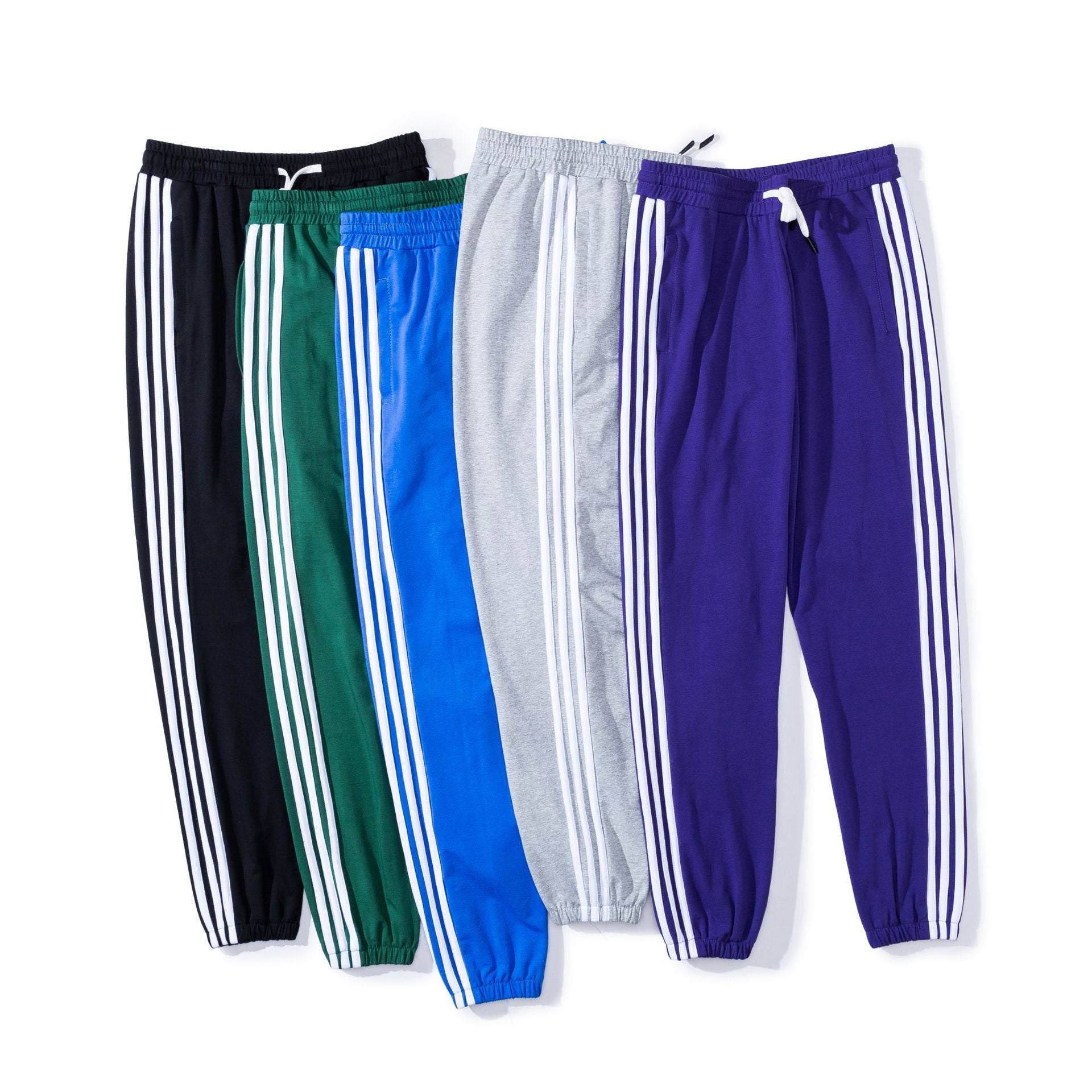 Spring sports pants men's thin section 95 cotton straight split trousers