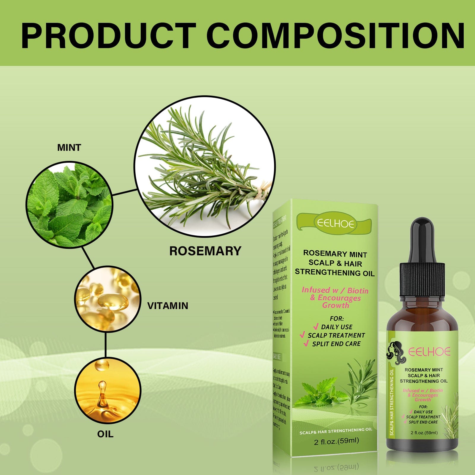 Rosemary Mint Hair Growth Fluid Scalp Massage Rswank