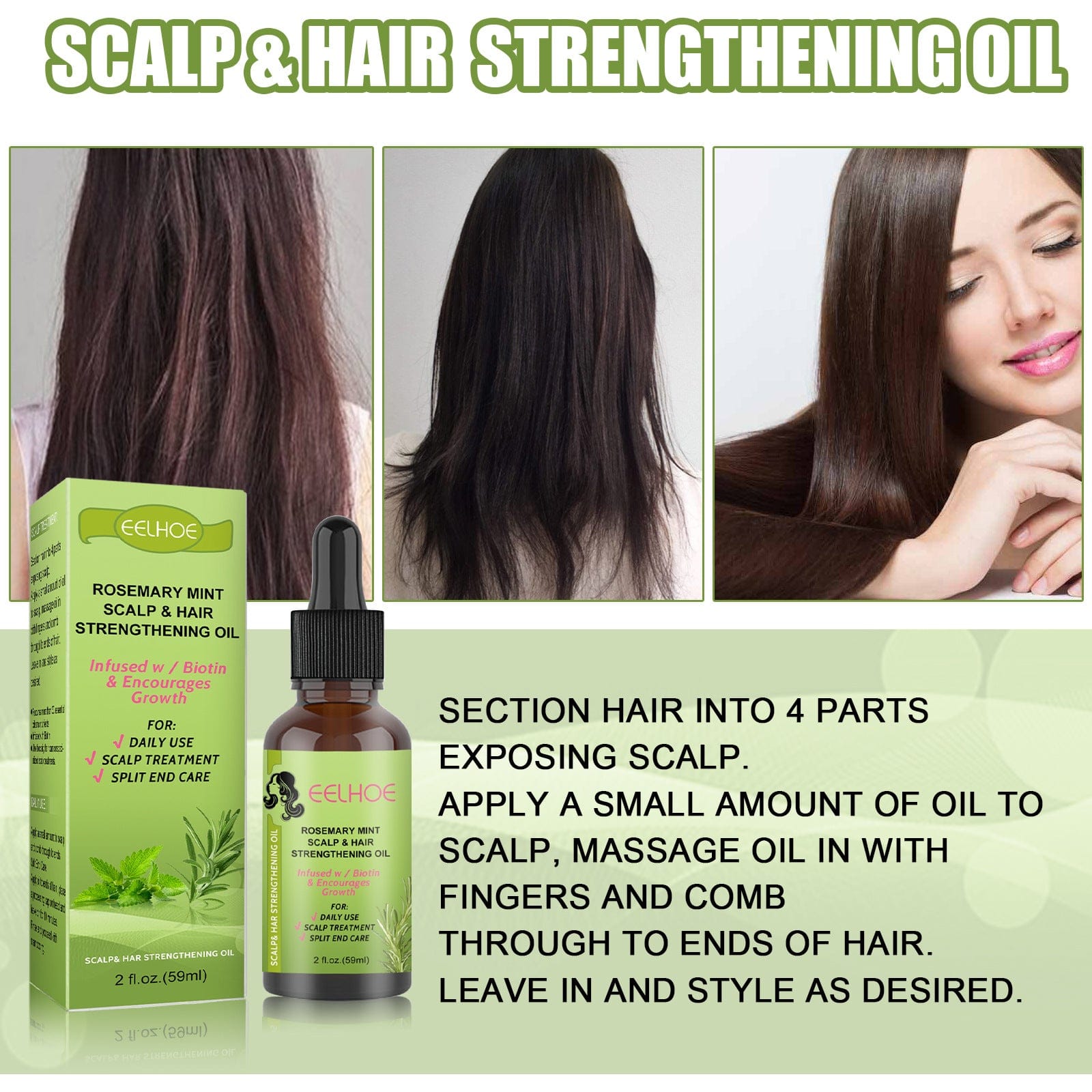 Rosemary Mint Hair Growth Fluid Scalp Massage Rswank