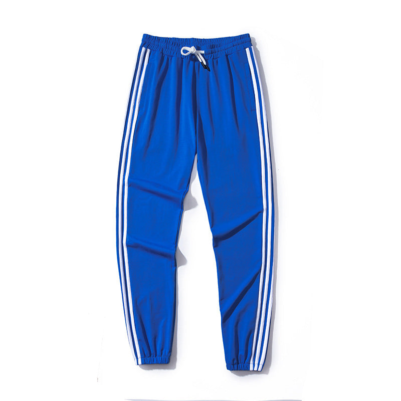 Spring sports pants men's thin section 95 cotton straight split trousers