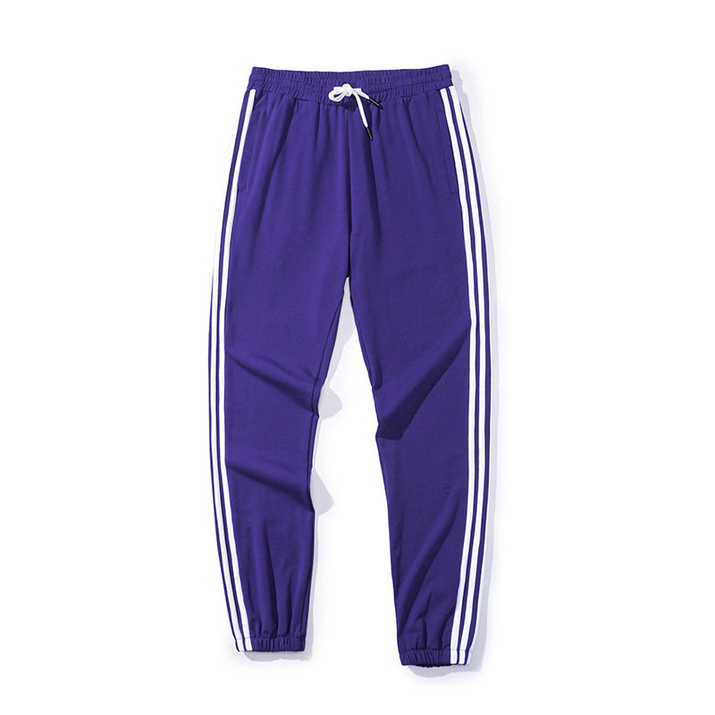 Spring sports pants men's thin section 95 cotton straight split trousers