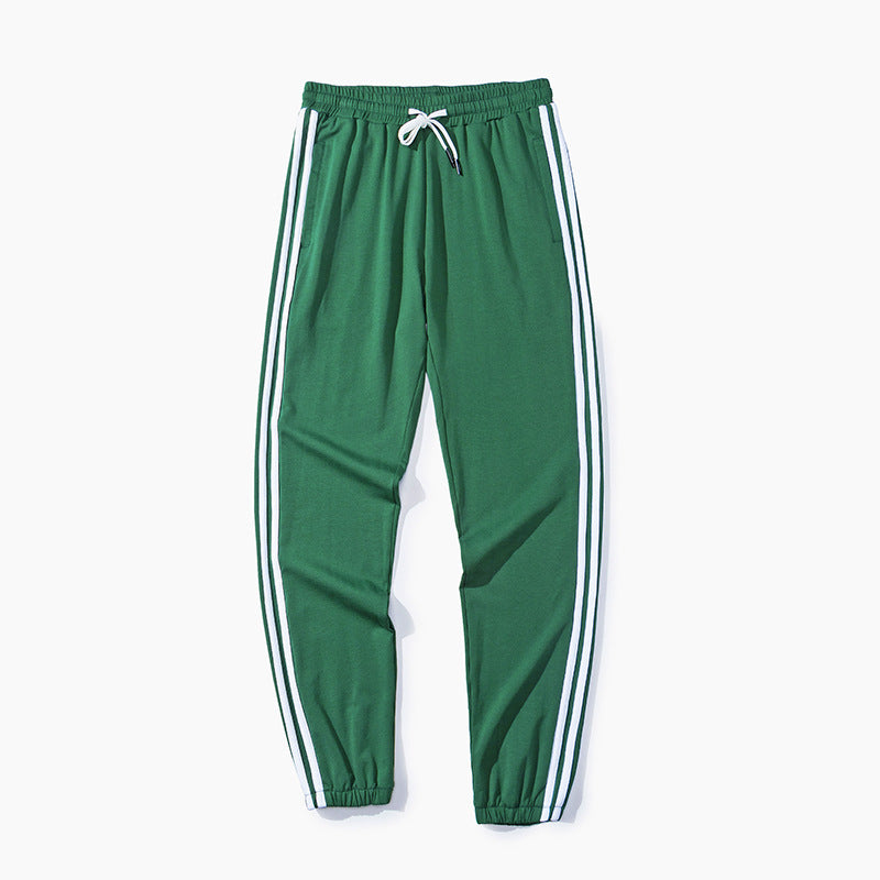 Spring sports pants men's thin section 95 cotton straight split trousers