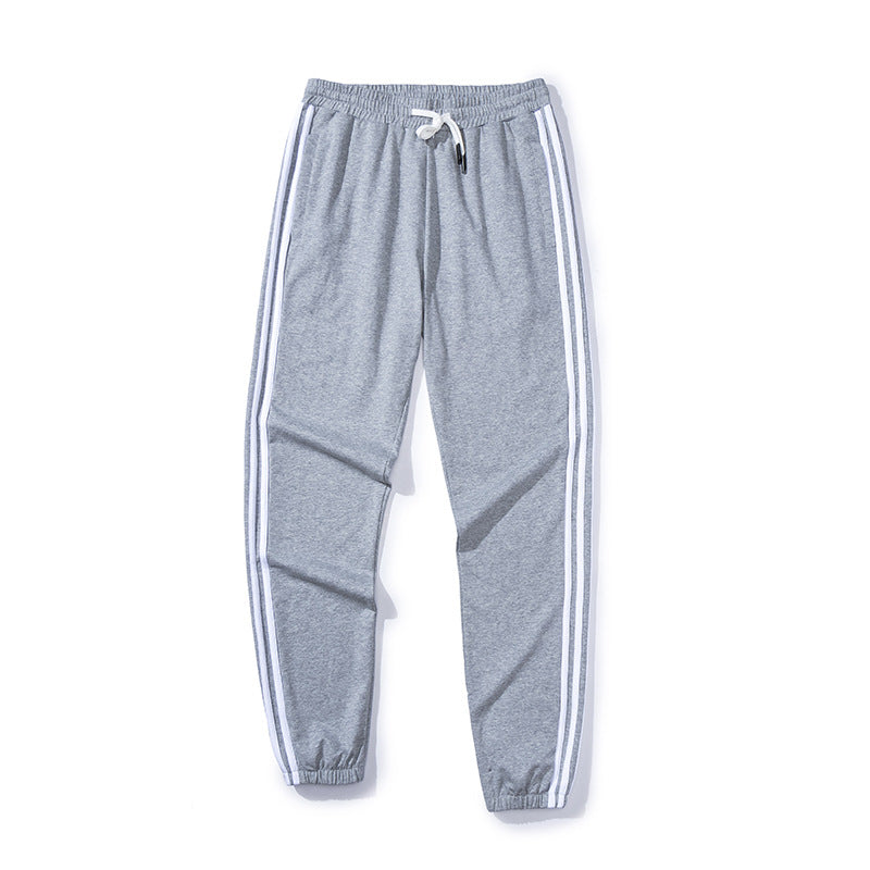 Spring sports pants men's thin section 95 cotton straight split trousers