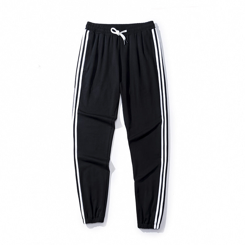 Spring sports pants men's thin section 95 cotton straight split trousers