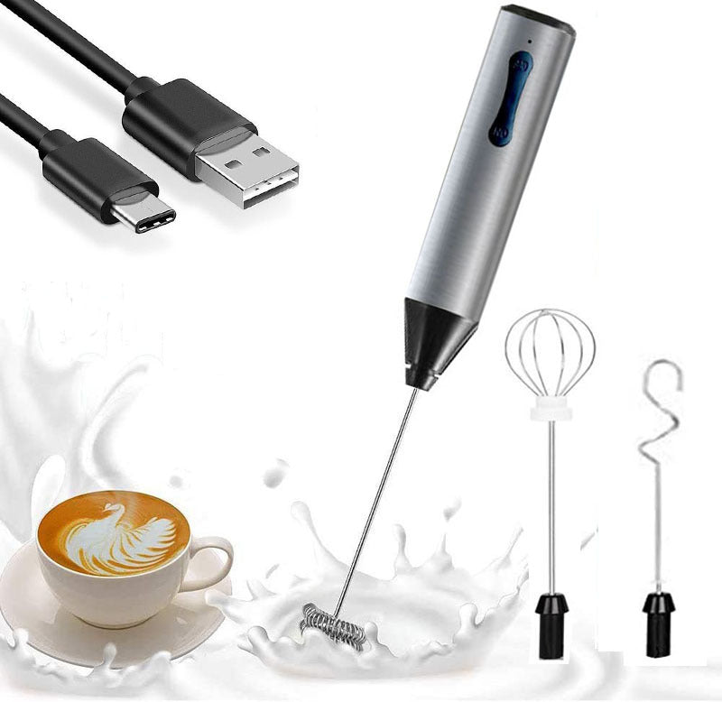 Stainless steel hand-held electric milk frother egg beater automatic paint mixer