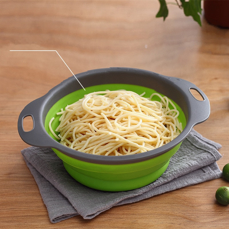 Foldable Strainer Fruit Vegetable Washing Basket Colander Dish Drainer Silicon Colander Collapsible Drainer Rswank