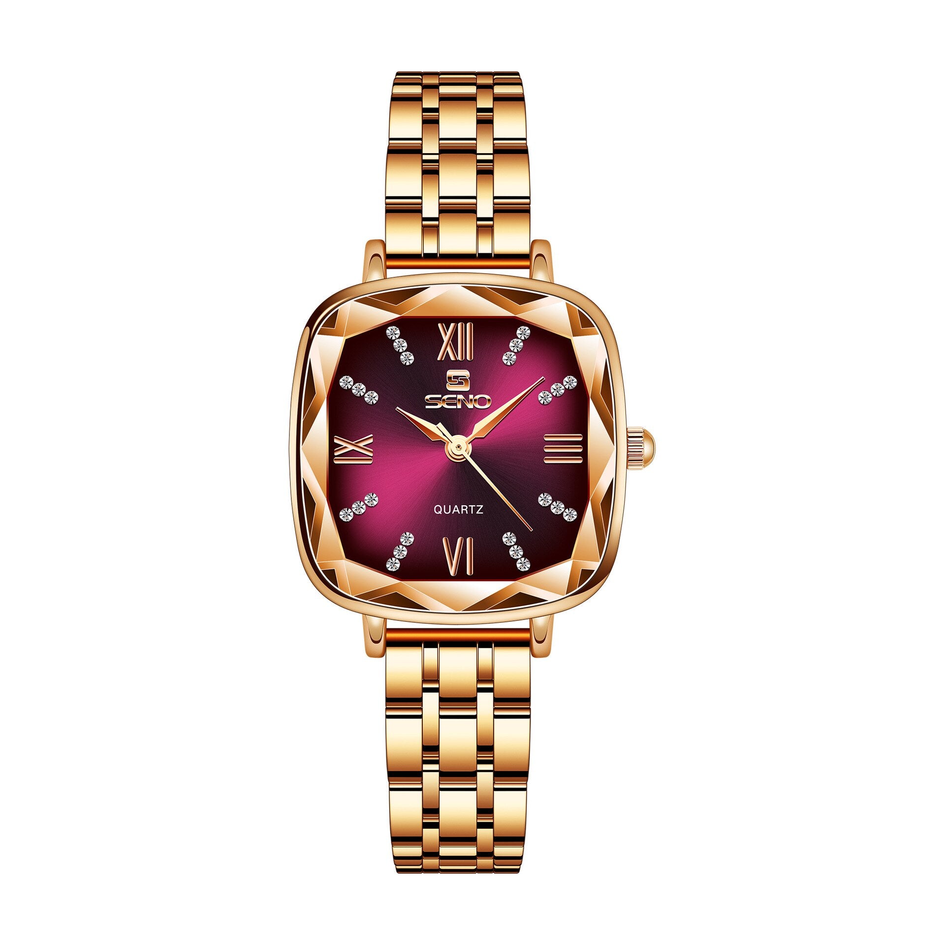Women Wrist Watch 2022 Square Rose Gold Ladies Watch For Female Clock Stainless Steel Women Watches Top Brand Luxury Rhinestone Rswank