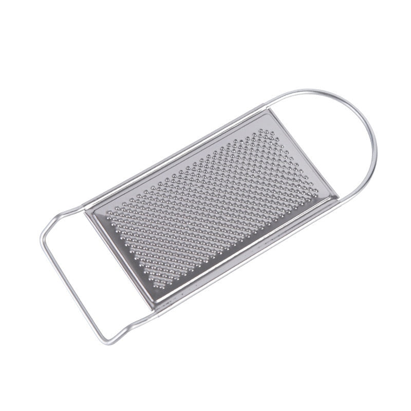 Stainless Steel No Skid Bottom Flat Grater Handheld Garlic Grater Kitchen Gadget for Ginger Soft Handle Kitchen Tools Gadgets Rswank