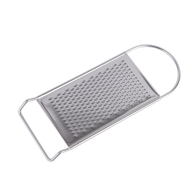 Stainless Steel No Skid Bottom Flat Grater Handheld Garlic Grater Kitchen Gadget for Ginger Soft Handle Kitchen Tools Gadgets Rswank