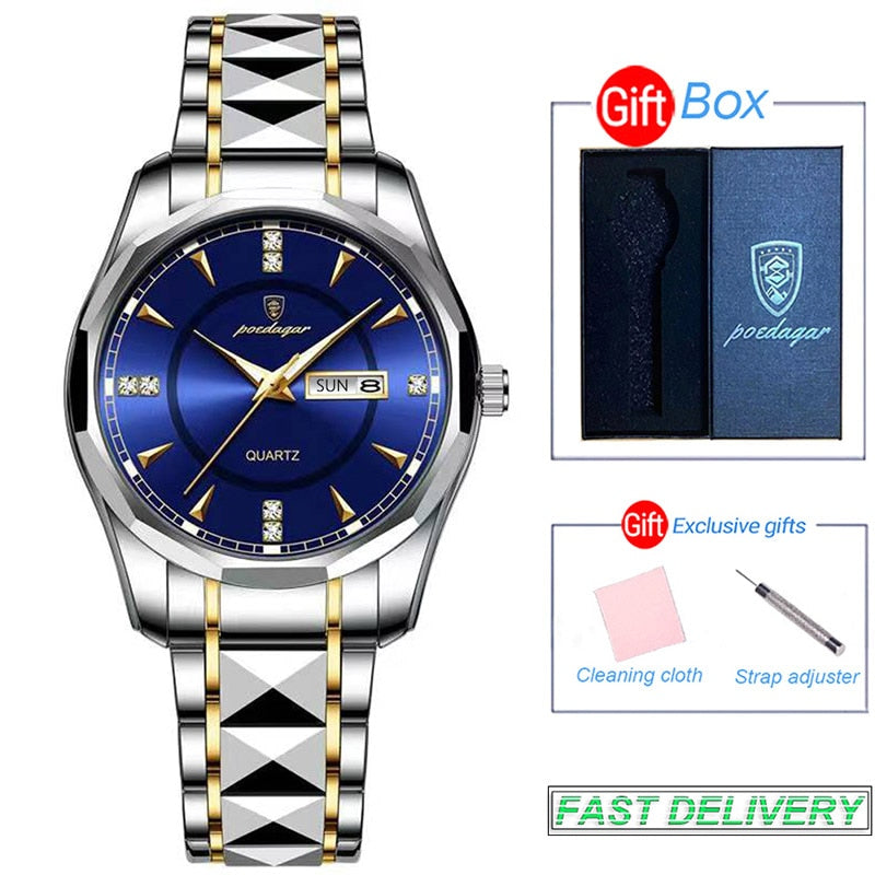Stainless Steel Men Watch Luxury Brand Waterproof
