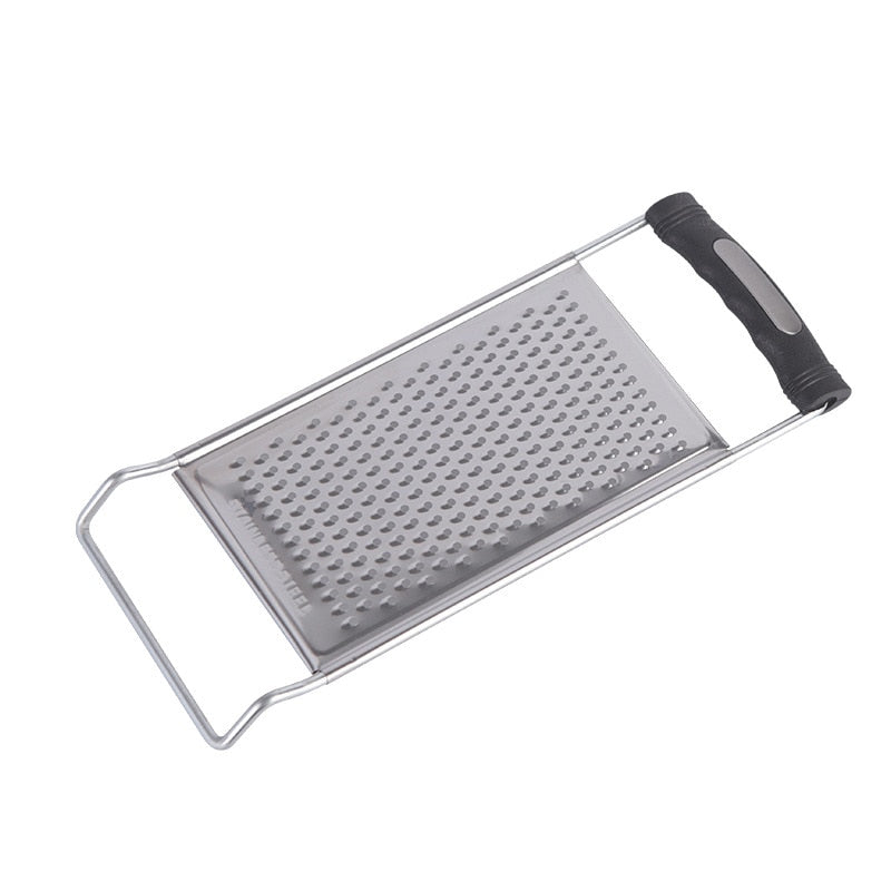 Stainless Steel No Skid Bottom Flat Grater Handheld Garlic Grater Kitchen Gadget for Ginger Soft Handle Kitchen Tools Gadgets Rswank