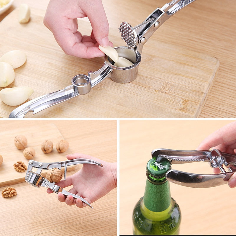 Stainless Steel Multifunction Garlic Press Crusher