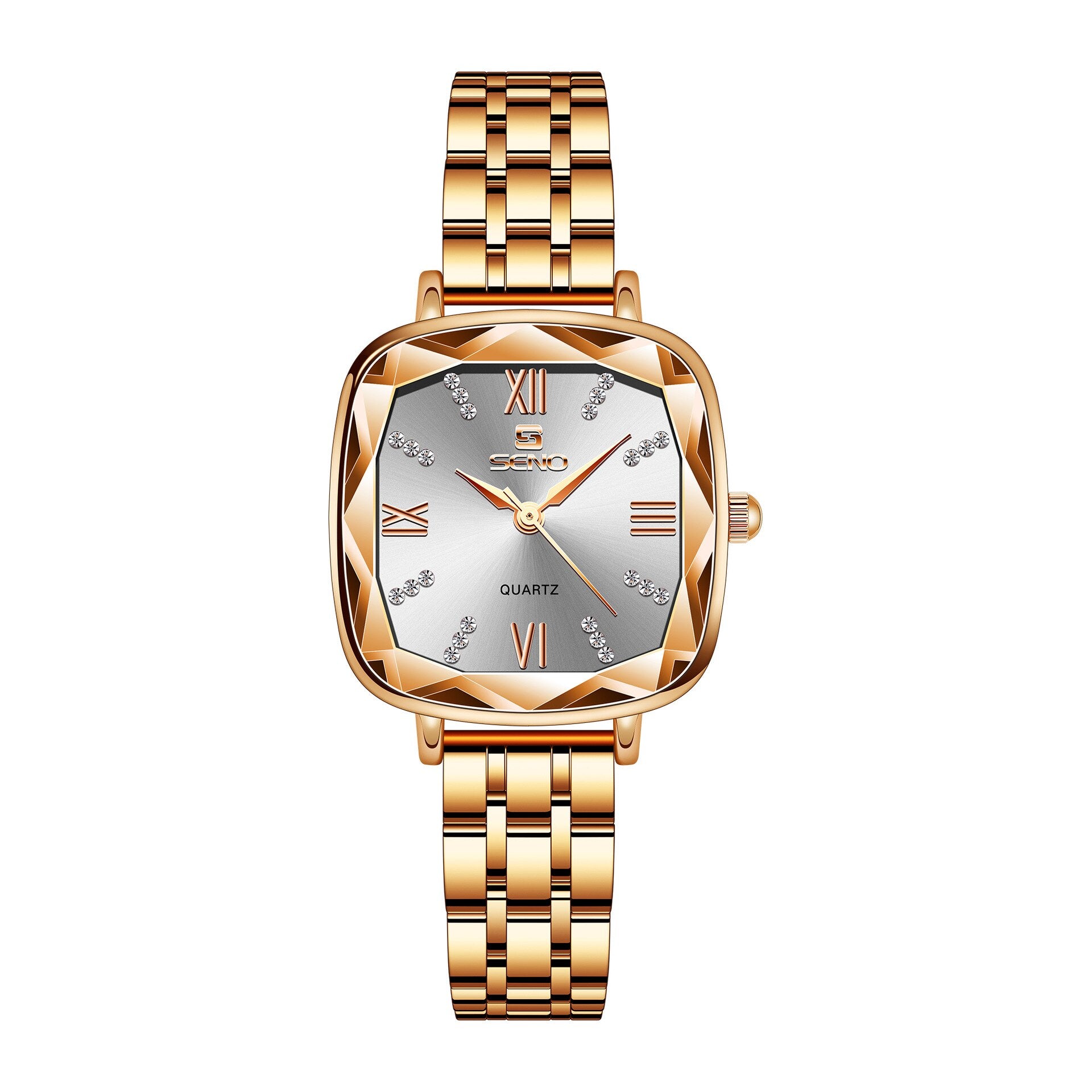 Women Wrist Watch 2022 Square Rose Gold Ladies Watch For Female Clock Stainless Steel Women Watches Top Brand Luxury Rhinestone Rswank