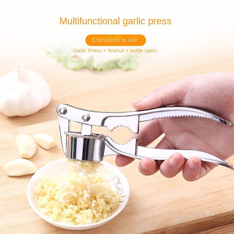 Stainless Steel Multifunction Garlic Press Crusher