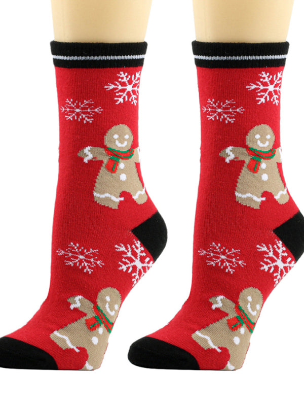 Women's Christmas Flower Snowflake Socks kakaclo
