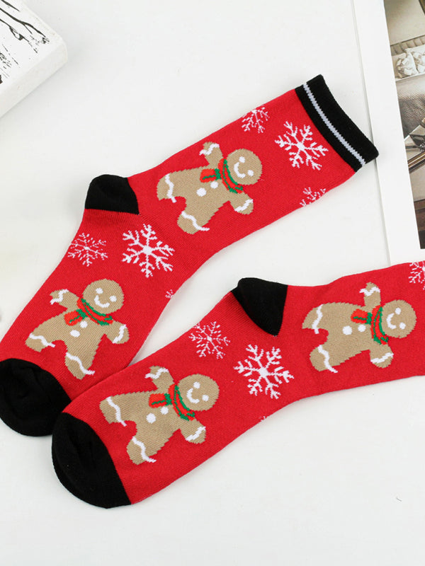Women's Christmas Flower Snowflake Socks kakaclo