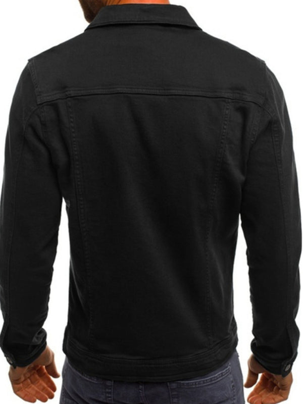 Trendy Fashion Casual Slim Denim Jacket Multi Pocket Button Stand Collar Workwear Jacket kakaclo