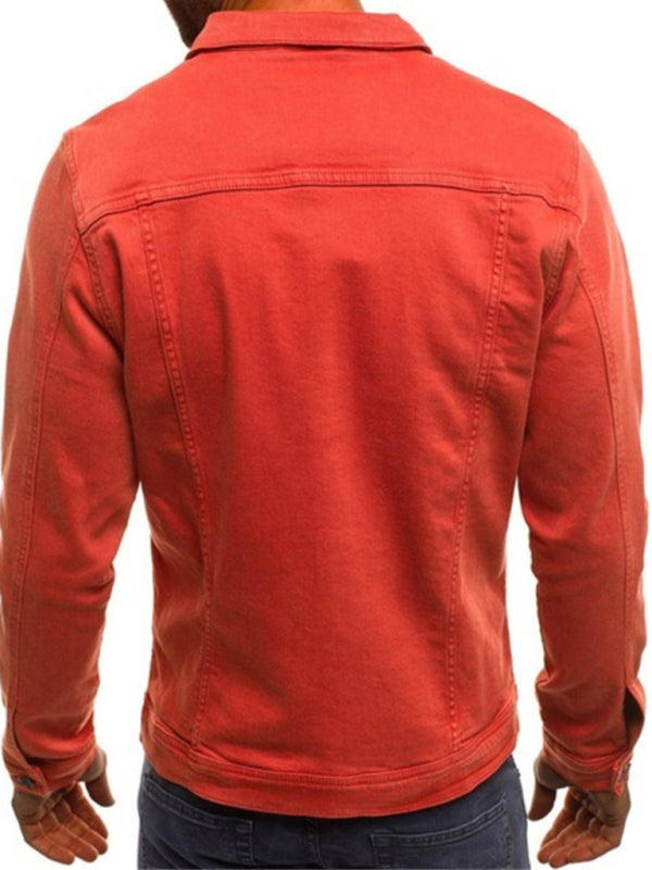 Trendy Fashion Casual Slim Denim Jacket Multi Pocket Button Stand Collar Workwear Jacket kakaclo
