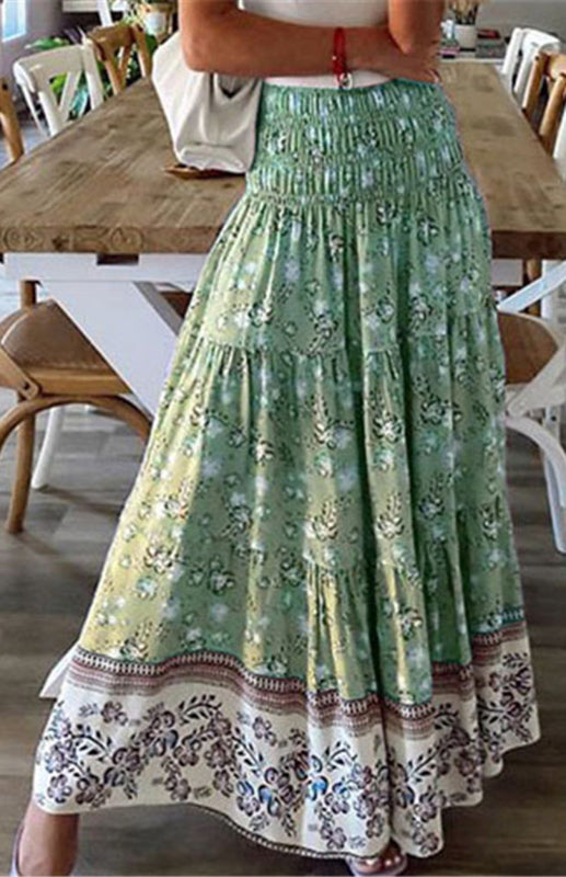 Ladies Casual Fashion Boho Print Skirt kakaclo