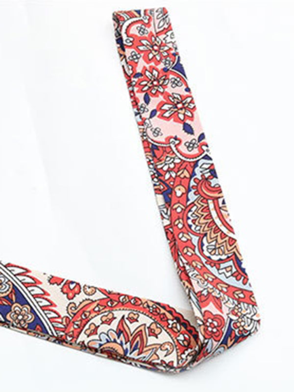 Women's Lace Up Holiday Ethnic Print Dress kakaclo