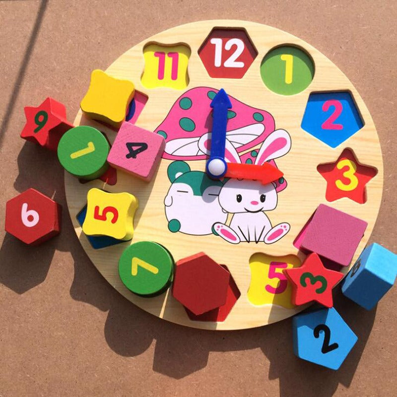 Wooden clock toy