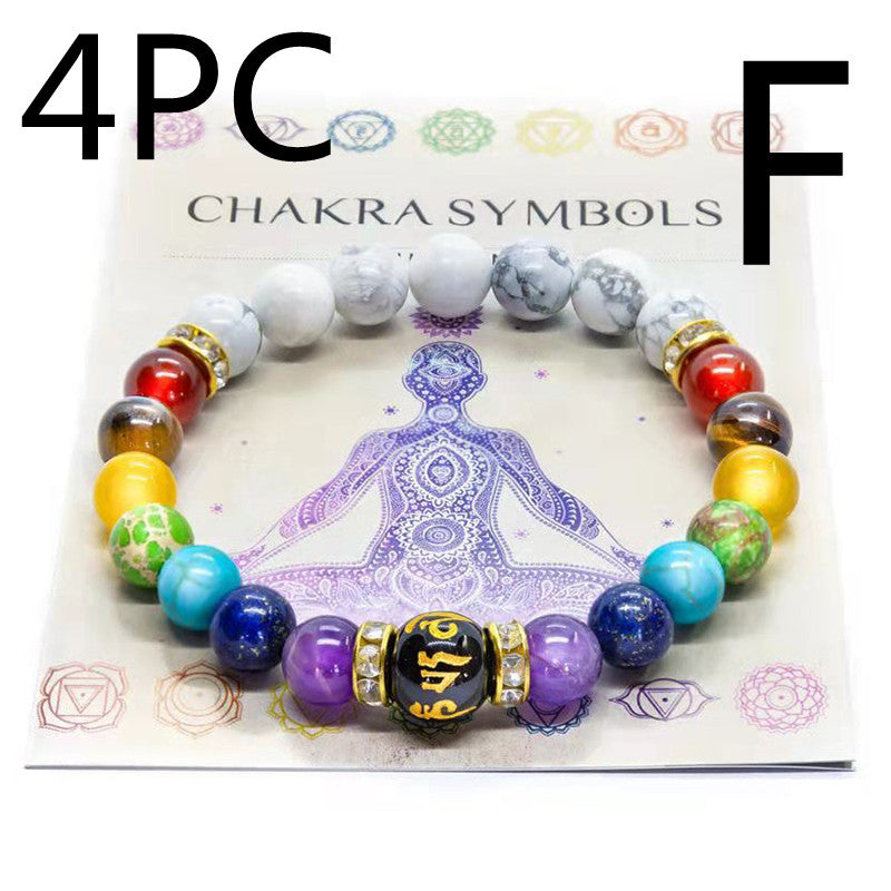 Natural Crystal Bracelet Women's Yoga Fitness Meditation Proverbs