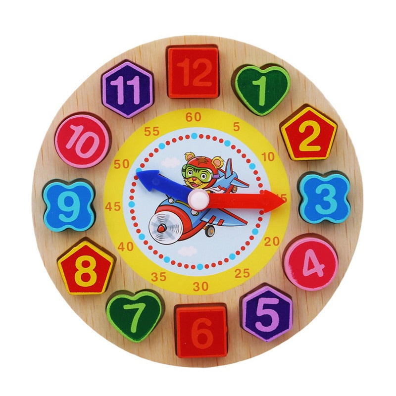 Wooden clock toy