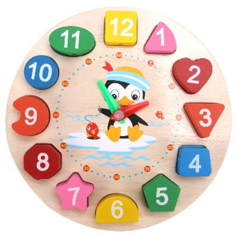 Wooden clock toy