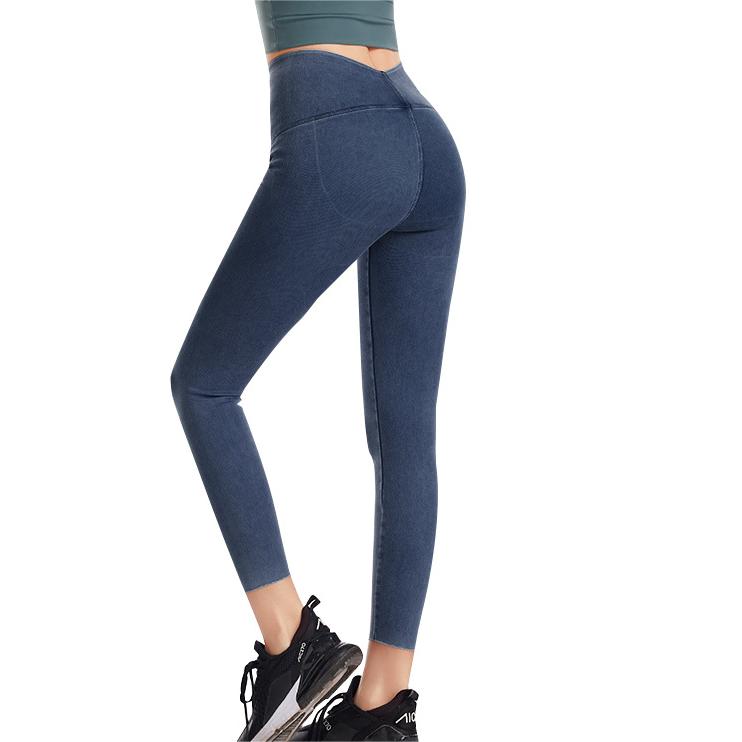 Plus Sized Denim Weight Loss Pants Women High Waist Hip Lift Yoga Sports Workout Slimming Casual Pants