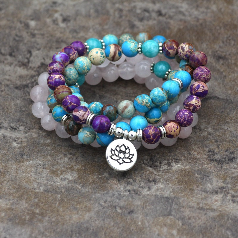 Lotus Pendant Beads Yoga Bracelet