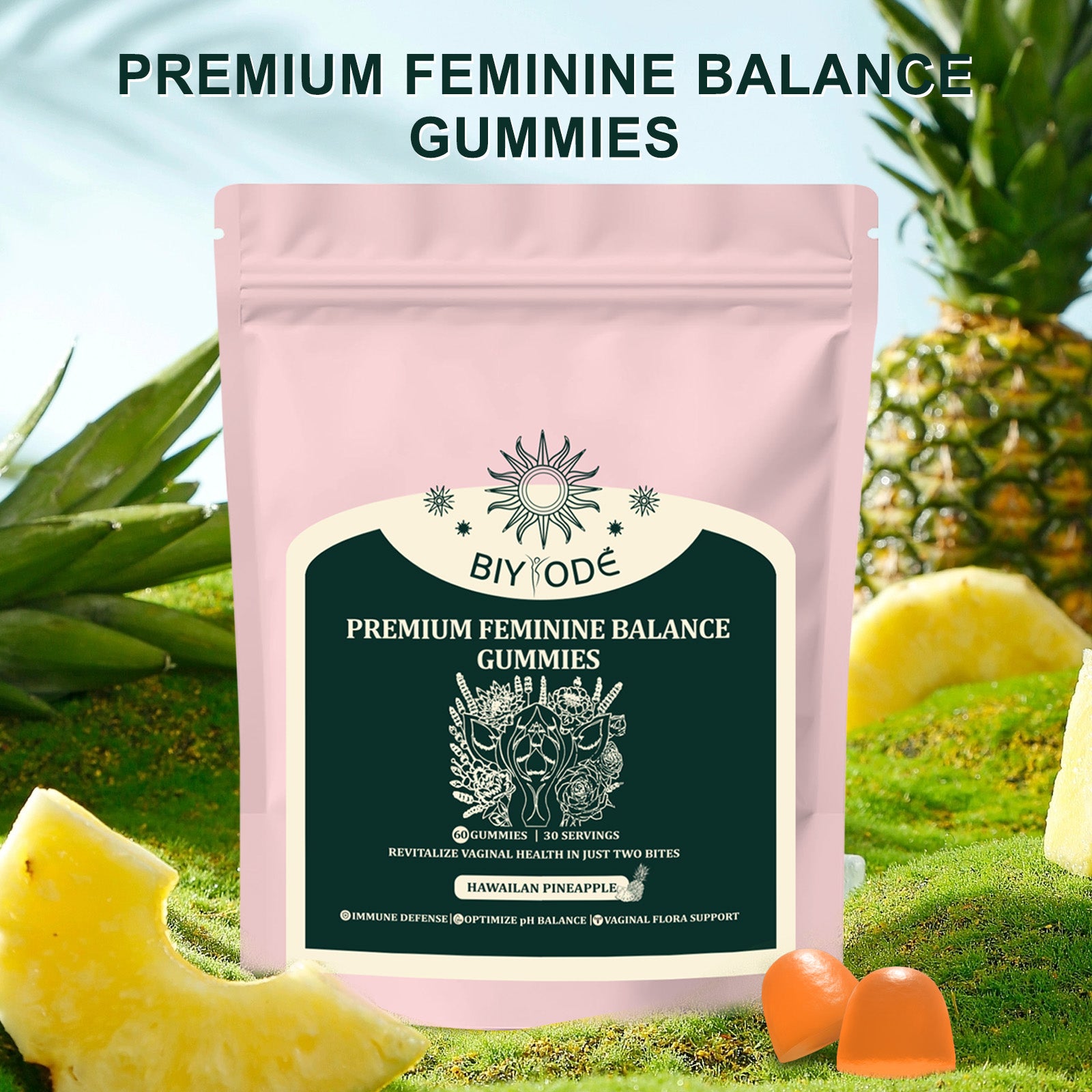 Factory Ready Stock Wholesale OEM ODM Custom Vaginal Vitamin Healthy Vaginal Flora Feminine Balance Gummies For Digestive And Immune Enhancement