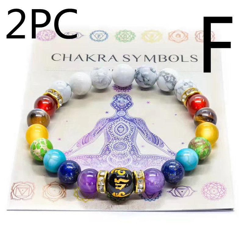 Natural Crystal Bracelet Women's Yoga Fitness Meditation Proverbs