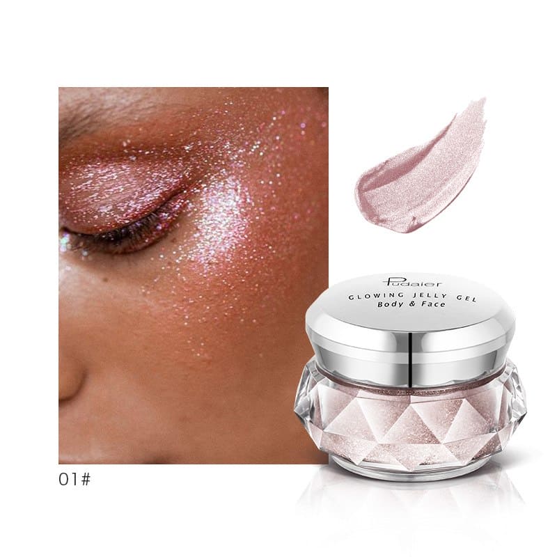 Face Highlighter Jelly Gel Mermaid Eyeshadow Glow Body Glitter Festival Makeup Iluminador Gold Liquid Highlighter Bronzer