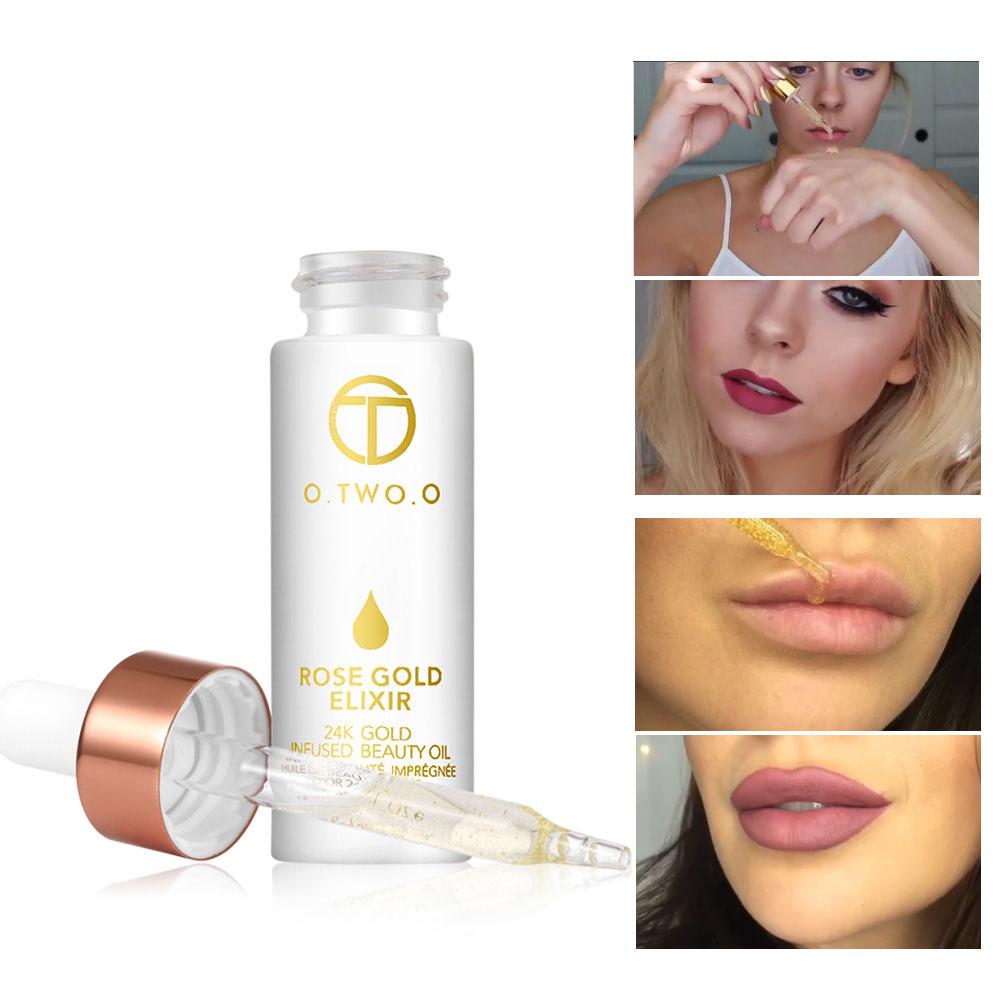 24k Rose Gold Elixir Skin Make Up Oil For Face Essential Oil Before Primer Foundation Moisturizing Face Oil Anti-aging - Rswank