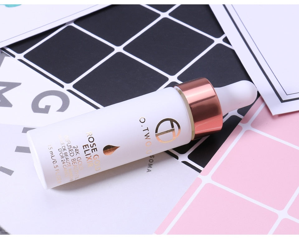 24k Rose Gold Elixir Skin Make Up Oil For Face Essential Oil Before Primer Foundation Moisturizing Face Oil Anti-aging - Rswank