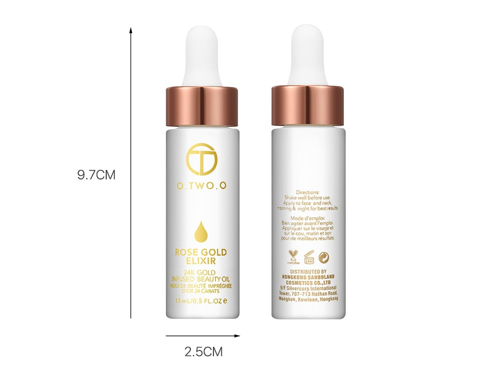 24k Rose Gold Elixir Skin Make Up Oil For Face Essential Oil Before Primer Foundation Moisturizing Face Oil Anti-aging - Rswank