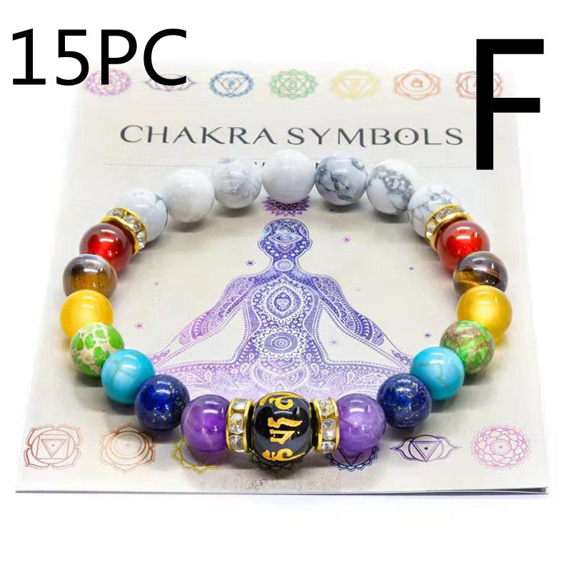 Natural Crystal Bracelet Women's Yoga Fitness Meditation Proverbs