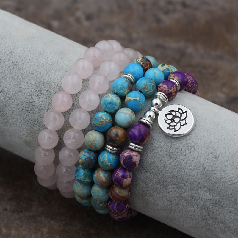 Lotus Pendant Beads Yoga Bracelet