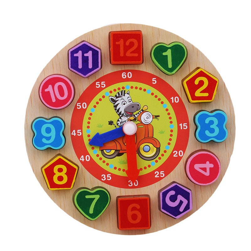 Wooden clock toy