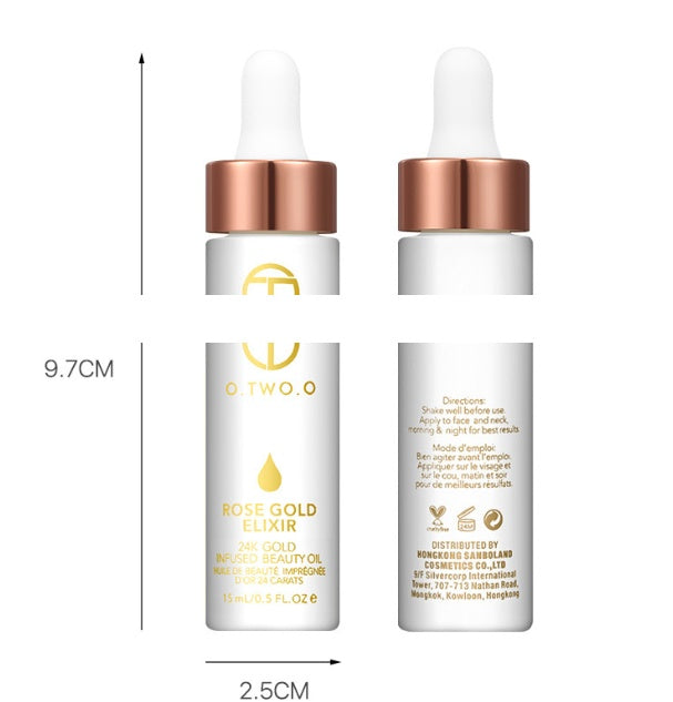 24k Rose Gold Elixir Skin Make Up Oil For Face Essential Oil Before Primer Foundation Moisturizing Face Oil Anti-aging - Rswank