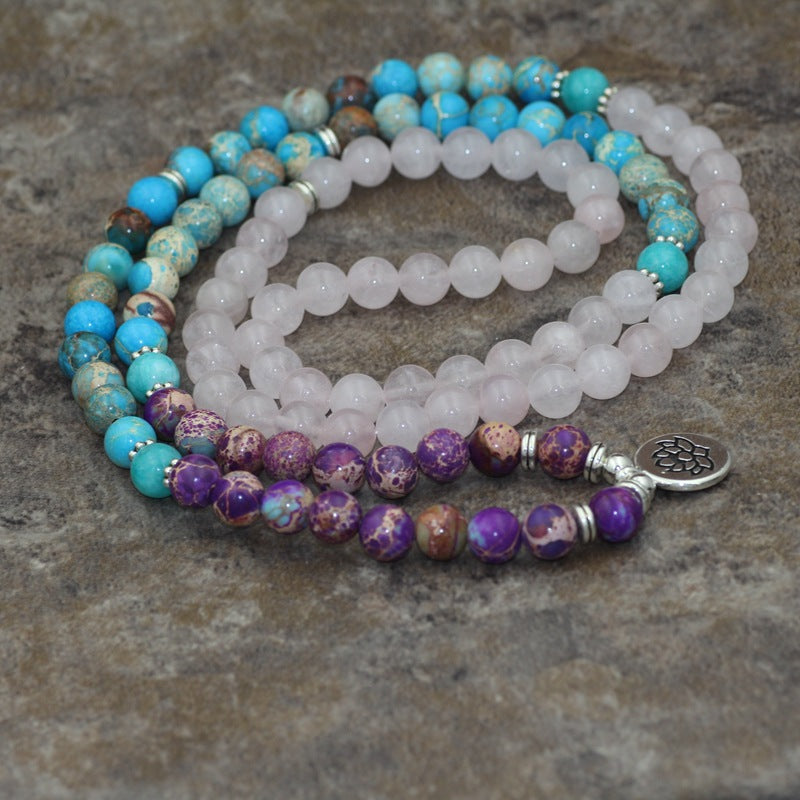 Lotus Pendant Beads Yoga Bracelet