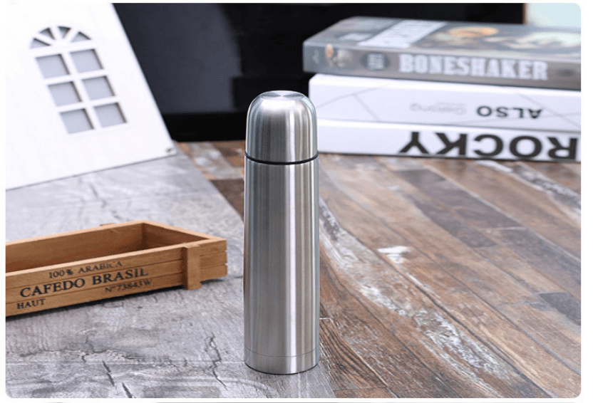 Stainless Steel Natural Color Vacuum Bullet Flask