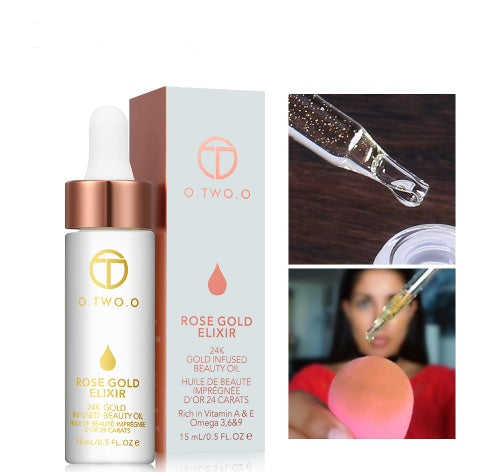 24k Rose Gold Elixir Skin Make Up Oil For Face Essential Oil Before Primer Foundation Moisturizing Face Oil Anti-aging - Rswank