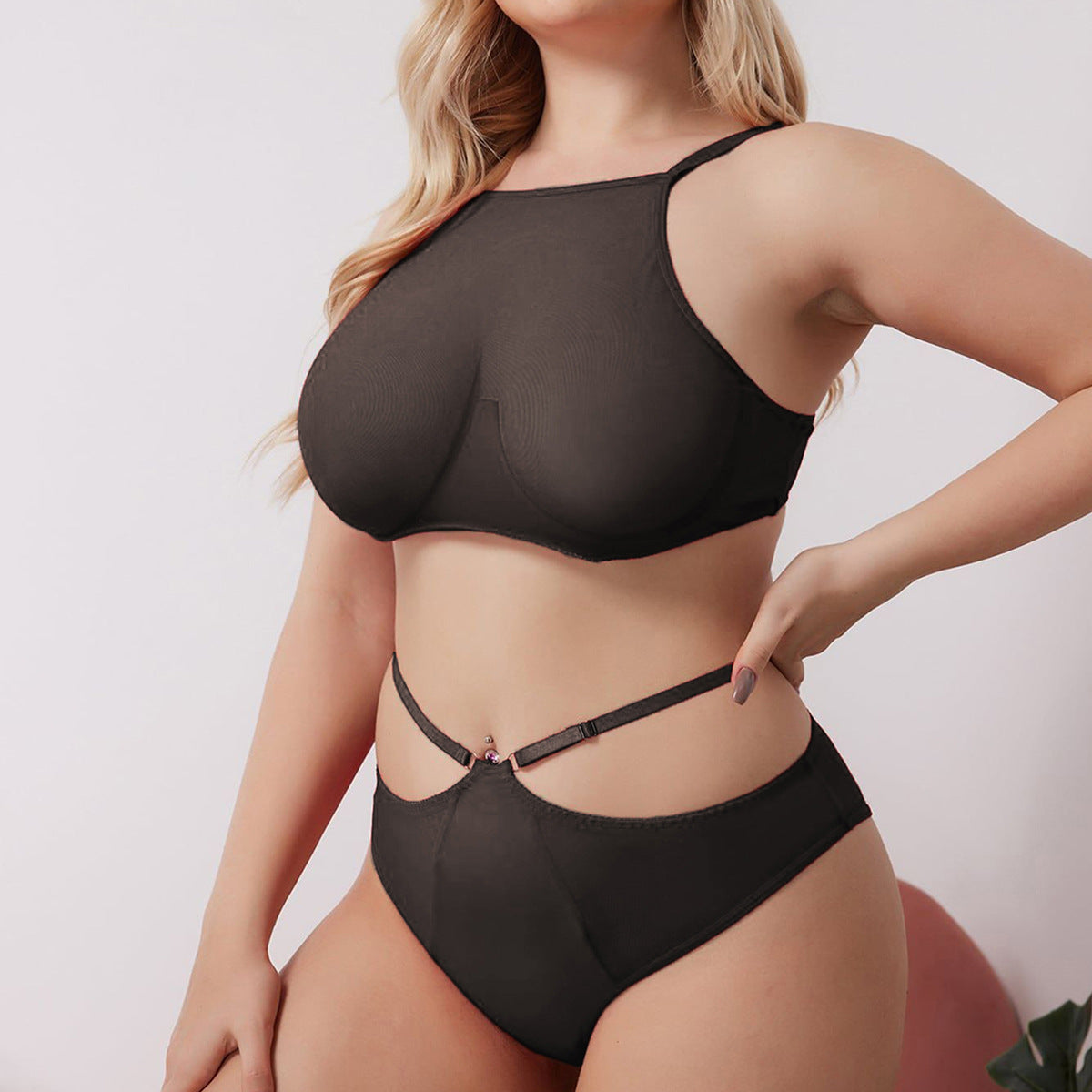 Plus Size Sexy Mesh See through Sexy Sexy Underwear Suit