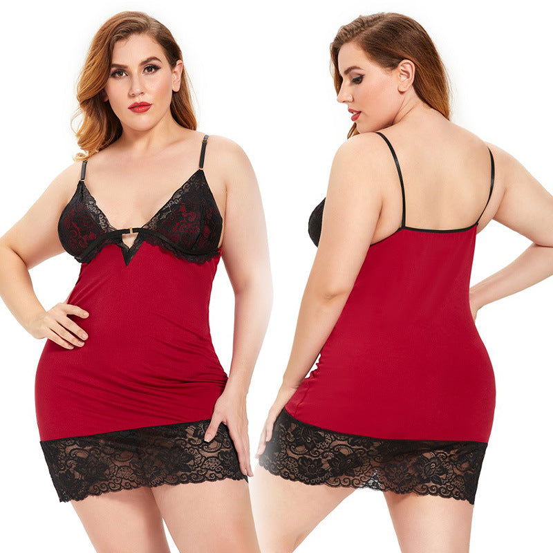 Plus Size Sexy Sleepwear Sexy Lingerie Sexy Lace Backless Pajamas