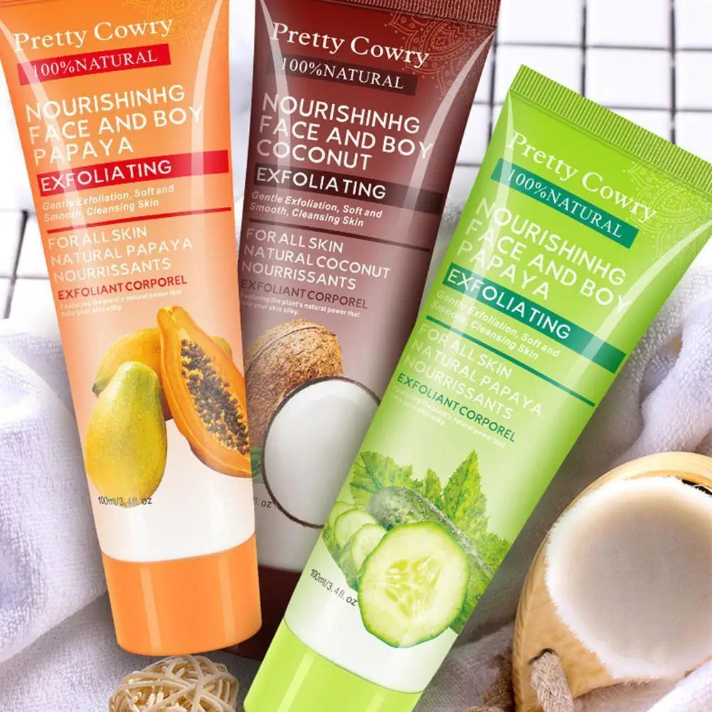 1pcs 100g Papayas Essence Peeling Cleanser Natural Exfoliating Scrub Brightening Cream Whitening Gel Face Random Color