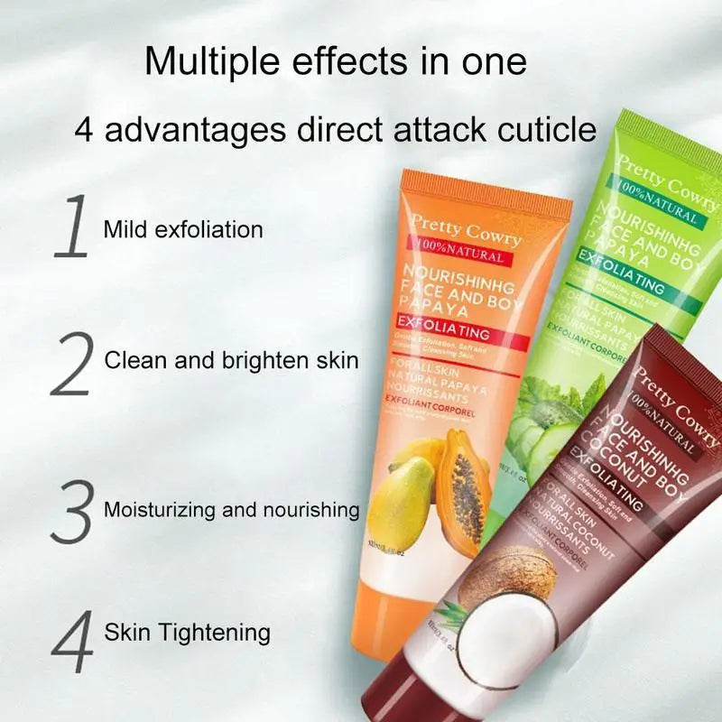 1pcs 100g Papayas Essence Peeling Cleanser Natural Exfoliating Scrub Brightening Cream Whitening Gel Face Random Color